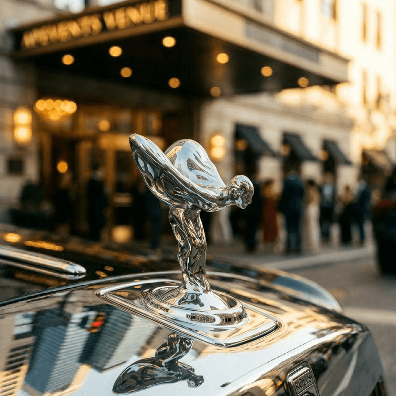 Luxury hotel entrance with valet service