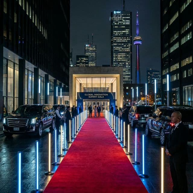 Corporate event valet setup