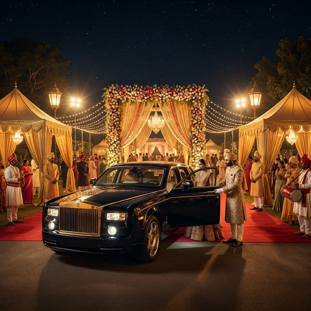 Luxury wedding valet setup